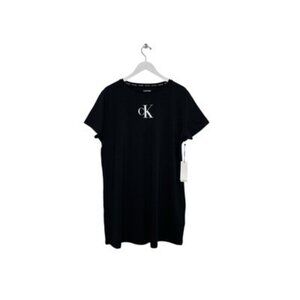 Calvin Klein Women's Logo Black T-Shirt Dress Swim Cover-up Size L NWT